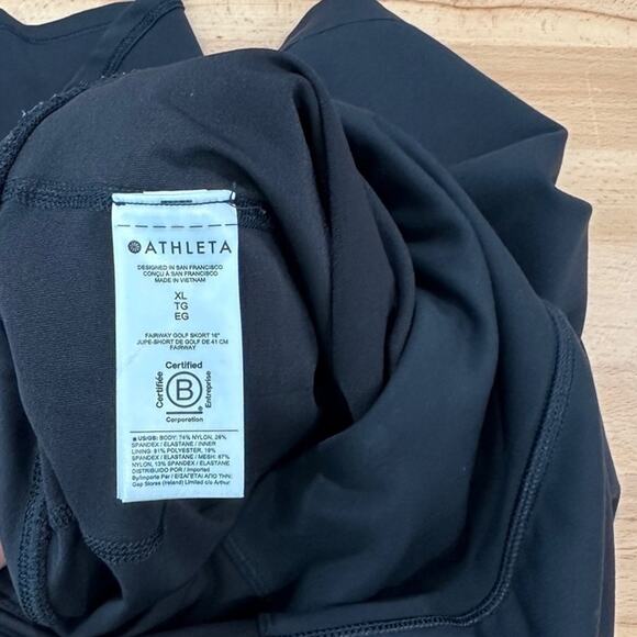 Athleta Fairway High Rise Golf 16 Skort Black Tennis Athletic Athleisure size XL - Picture 5 of 6
